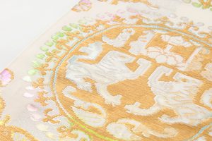 龍村平蔵製　袋帯「円文白虎錦」のサブ2画像