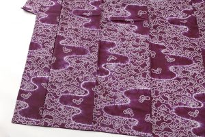 紫根染　紬着物のサブ2画像