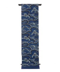城間栄喜作　本紅型染　藍型袋帯のメイン画像