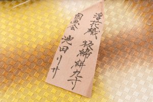 国画会会員 池田リサ作　浮花織板締絣九寸名古屋帯のサブ3画像