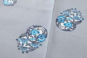 日本工芸会正会員 城間栄順作　本紅型染 藍型小紋のサブ4画像
