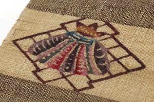 人間国宝 玉那覇有公作　芭蕉布地 本紅型染 九寸名古屋帯のサブ4画像