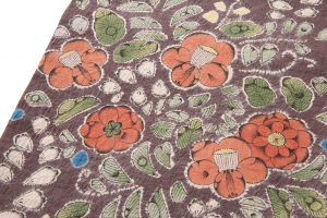 結城紬地 辻が花模様 袋帯のサブ2画像