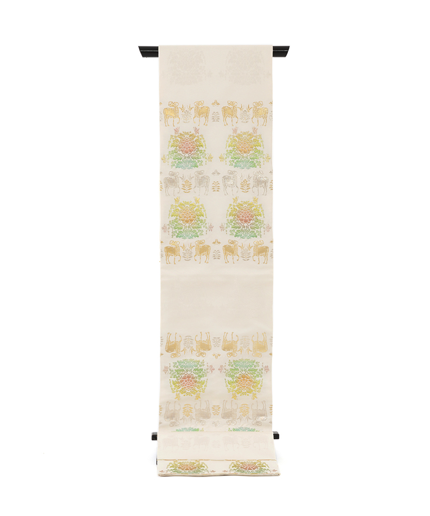 龍村平蔵製　袋帯「羊花堆朱錦」のメイン画像