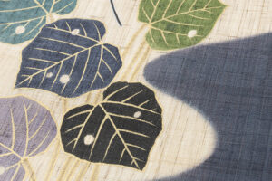 工芸きもの野口製　麻名古屋帯地「大葉に蜻蛉」のサブ3画像