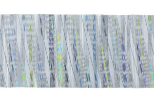日本工芸会正会員 遠藤あけみ作　型絵染名古屋帯地「翠雨」のサブ4画像