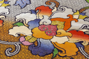 龍村平蔵製　丸帯地「名物二重蔓大牡丹錦」未仕立て品のサブ2画像