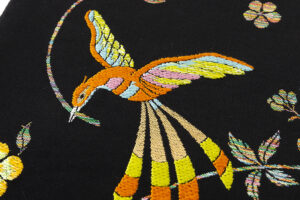 龍村美術織物製 たつむら 袋帯地「花喰舞鳥文」未仕立て品のサブ3画像
