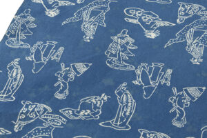 日本工芸会正会員　松原與七作　長板中型両面玉藍染 綿着尺　未仕立て品のサブ3画像