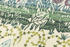 関 美穂子作　型絵染紬名古屋帯「ハーブの庭」のサブ2画像