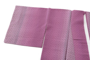 秋山眞和作　貝紫染め綾の手花織紬着物のサブ2画像