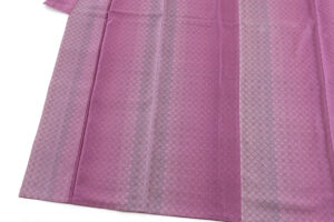 秋山眞和作　貝紫染め綾の手花織紬着物のサブ3画像