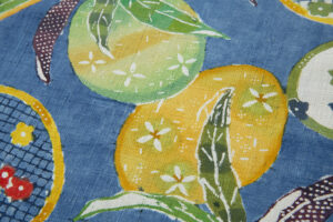 室伏弘子作　型絵染紬名古屋帯地「果実」未仕立て品のサブ3画像