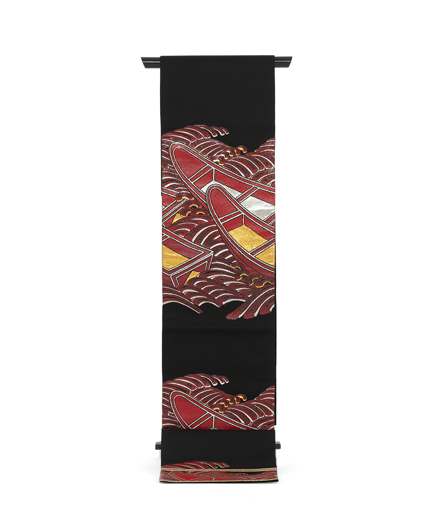 龍村平蔵製　袋帯「堆朱小舟錦」のメイン画像