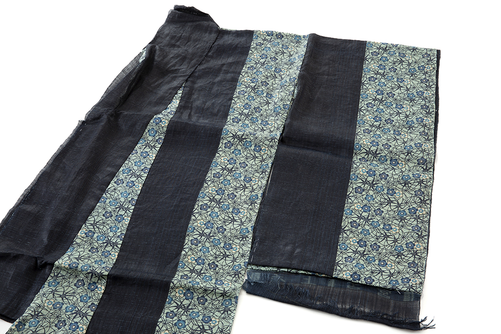 宮古上布 本物です。美しい手紡、本藍、砧打ちの逸品です。盛夏のオシャレハギした約85cm