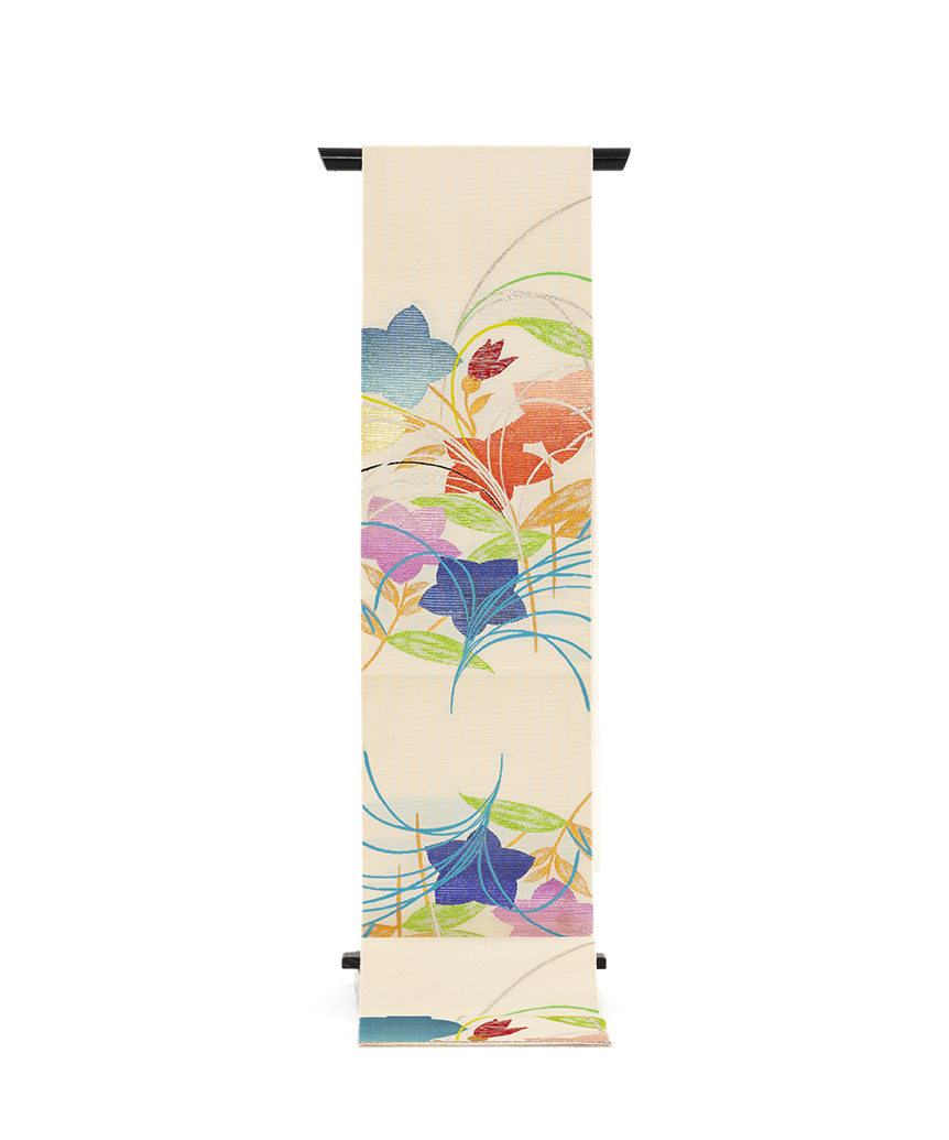 龍村平蔵製　夏袋帯　「桔梗尾花」のメイン画像