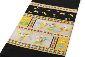 龍村平蔵製　袋帯「木画インコ」のサブ1画像