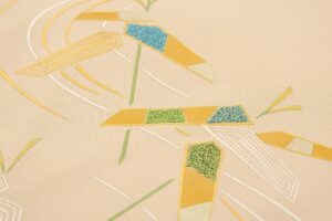 人間国宝 福田喜重作　刺繍 塩瀬九寸名古屋帯のサブ3画像