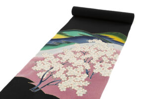 久呂田明功作　縮緬九寸名古屋帯地　未仕立て品のサブ1画像