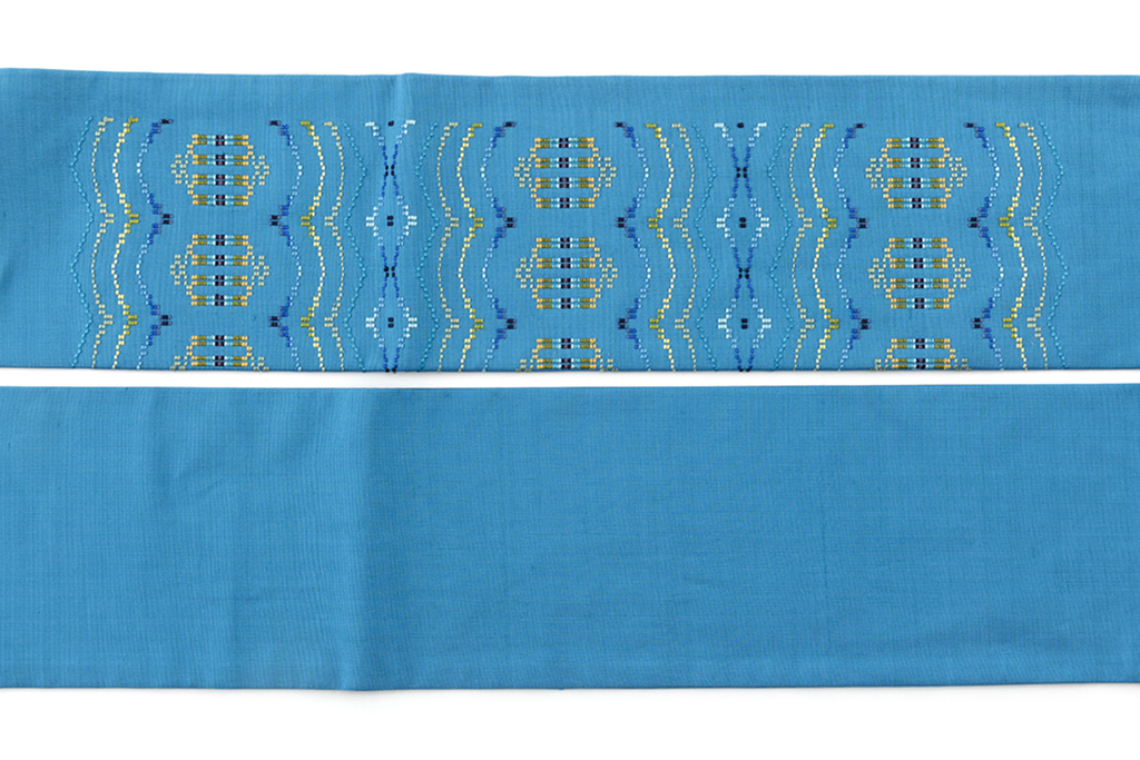 首里花織 名古屋帯 正絹 横段 イ6111 首里花織 九寸名古屋帯 | 特選きものコレクション