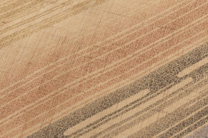 日本工芸会正会員 藍田正雄作　柿渋染 紬地九寸名古屋帯のサブ3画像