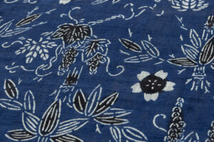 本紅型染 藍型 麻地 小紋のサブ5画像