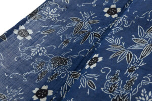 本紅型染 藍型 麻地 小紋のサブ6画像