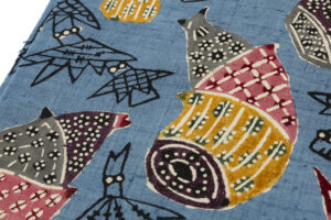 作家不詳　型絵染 紬九寸名古屋帯のサブ2画像