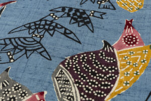 作家不詳　型絵染 紬九寸名古屋帯のサブ3画像