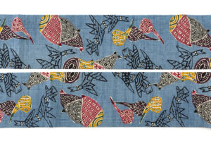 作家不詳　型絵染 紬九寸名古屋帯のサブ4画像