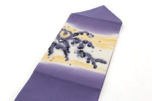 人間国宝 木村雨山作　本加賀友禅 塩瀬九寸名古屋帯のサブ1画像