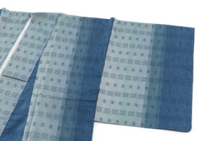 秋山眞和作　花織 紬訪問着のサブ1画像