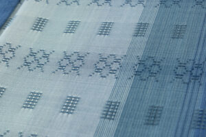 秋山眞和作　花織 紬訪問着のサブ6画像