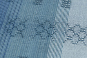 秋山眞和作　花織 紬訪問着のサブ7画像