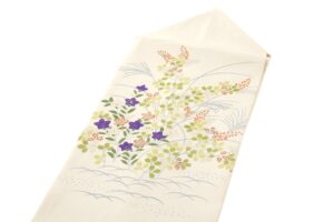 ぎをん齋藤製　絽 塩瀬九寸名古屋帯 「御所解 萩に桔梗」のサブ2画像