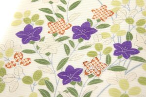 ぎをん齋藤製　絽 塩瀬九寸名古屋帯 「御所解 萩に桔梗」のサブ4画像