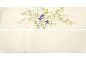 ぎをん齋藤製　絽 塩瀬九寸名古屋帯 「御所解 萩に桔梗」のサブ7画像