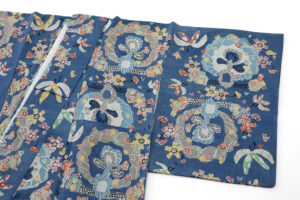 関美穂子作　型絵染 紬着物のサブ1画像