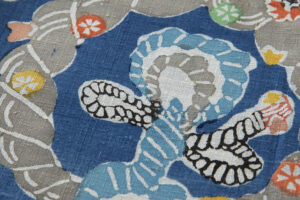 関美穂子作　型絵染 紬着物のサブ6画像