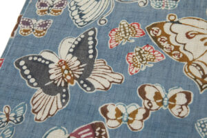 国画会会員 立花長子作　型絵染 麻九寸名古屋帯のサブ4画像