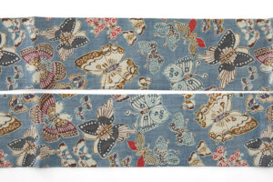 国画会会員 立花長子作　型絵染 麻九寸名古屋帯のサブ5画像