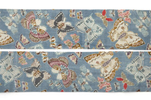 国画会会員 立花長子作　型絵染 麻九寸名古屋帯のサブ6画像