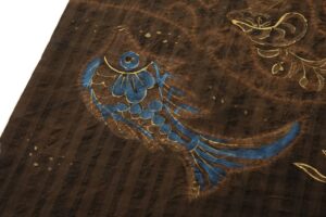 鈴木紀絵作　型絵染 紬九寸名古屋帯のサブ2画像