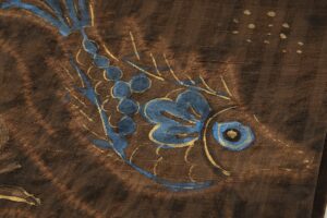 鈴木紀絵作　型絵染 紬九寸名古屋帯のサブ4画像