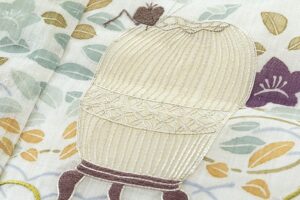 白木染匠製　重要無形文化財 越後上布 京友禅 訪問着地　未仕立て品のサブ5画像