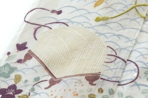 白木染匠製　重要無形文化財 越後上布 京友禅 訪問着地　未仕立て品のサブ6画像