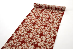 草紫堂製　南部茜染 綿九寸名古屋帯地　未仕立て品のサブ1画像