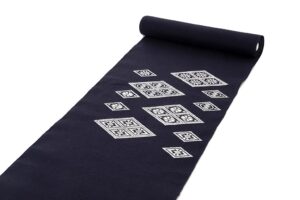 南部菱刺し 九寸名古屋帯地　未仕立て品のサブ1画像