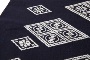 南部菱刺し 九寸名古屋帯地　未仕立て品のサブ2画像