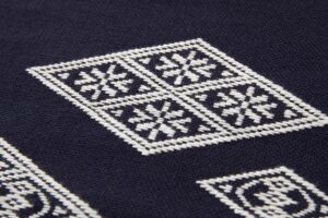 南部菱刺し 九寸名古屋帯地　未仕立て品のサブ3画像